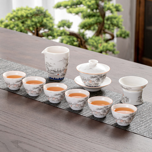 功夫泡茶具套装陶瓷家用泡茶杯茶壶茶艺大气精美个性极简工具全套