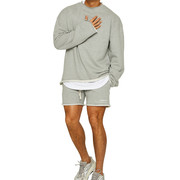 美式秋季运动套装男士训练健身宽松圆领套头衫长袖卫衣休闲短裤