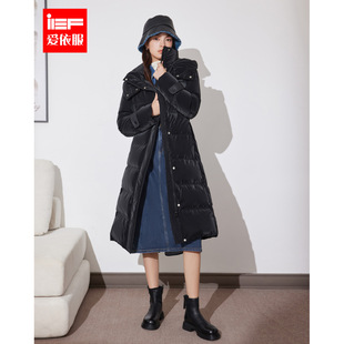 IEF/爱依服冬季韩版时尚气质收腰设计保暖长款羽绒外套女