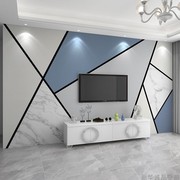 电视背景墙壁纸现代简约墙纸几何线条壁画客厅3d立体影视墙布2023