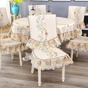 家用中式椅子坐垫定位花餐桌布艺椅套椅垫套装圆形餐椅垫