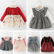 0-1周岁女宝宝春装童装，1-2-3岁半女童裙子纯棉，婴幼儿连衣裙网纱裙