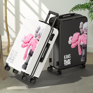 芝麻街涂鸦行李箱高颜值拉杆箱，男女20寸登机密码箱，结实耐用旅行箱