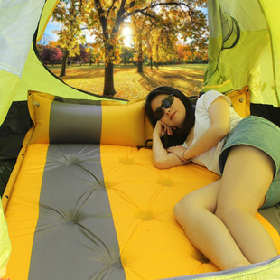 定制户外自动充气垫子加宽加厚野外露营气垫床打睡垫拼多人双人防