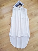2024夏季高阶潮牌原单小众设计师无袖宽松纯色长款白衬衫 L21