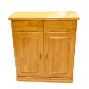 柚木色原木色中式实木鞋柜大容量烤漆两门储物玄关柜组合门厅柜