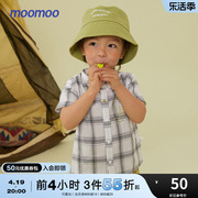 美特斯邦威moomoo童装男婴，童格子衬衫，夏季纯棉宽松经典格子上衣
