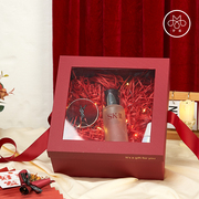 伴手礼盒子空盒送伴娘，红色正方形盒喜糖包装盒，结婚大号礼物盒