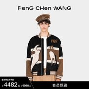FengChenWang凤凰刺绣系列中性款多色款拼接棒球夹克外套