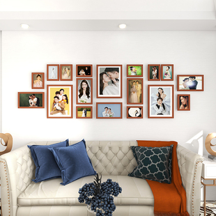 实木相框装饰挂墙创意组合结婚照，相片墙洗照片做成画框，定制照片墙