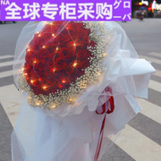 日本99朵红玫瑰花束成都鲜花速递重庆广州深圳贵阳南宁同城生