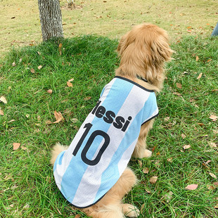 狗狗衣服世界杯球衣队服夏季薄款透气金毛中型大型犬宠物网格背心