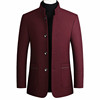 高档品质秋季男士夹克外套，酒红加厚羊毛呢子大衣，中老年休闲爸爸装