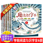 有声伴读魔法识字书6册 学前幼儿阅读与识字书 3-4-5-6岁幼儿园全套学龄前儿童书籍幼小衔接全脑记忆教材用书早教认字卡片正版