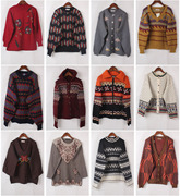 vintage古着日本制冬季女装欧美街拍设计款达人复古羊毛毛衣X214
