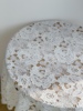 A1白色牛奶丝立体刺绣镂空花朵水溶蕾丝面料布料聚酯纤维宽1.3米