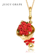 juicygrape玫瑰花束项链，吊坠女原创气质简约百搭长款毛衣链礼物