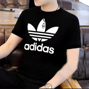 Adidas阿迪达斯三叶草短袖男2024春季运动服透气半袖T恤