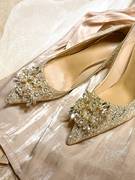 新娘主婚鞋婚礼法式香槟色高跟鞋子不累脚主婚纱结婚订婚女高级感