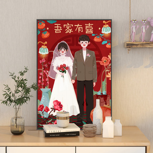 结婚礼物diy数字油画手工填充涂色治愈唯美人物油彩挂画装饰画