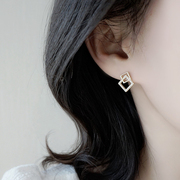 几何s925纯银耳环，小众设计高级感小耳钉耳饰女个性2024年