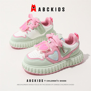 Abckids儿童鞋春款潮流童鞋女童时尚百搭跑步鞋女孩休闲防滑板鞋