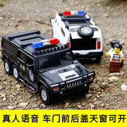 合金属警车系列玩具模型仿真回力声光悍马丰田皮卡宝马车儿童礼物