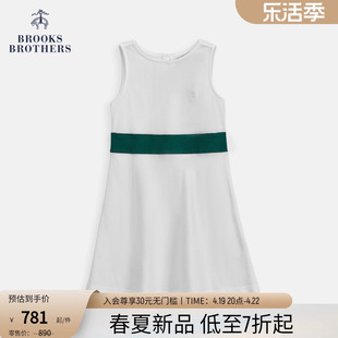 Brooks Brothers/布克兄弟女童24春夏双色拼接无袖针织连衣裙