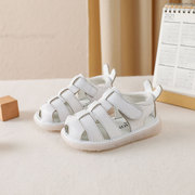 夏季0-1岁男宝宝凉鞋女童软底学步鞋6-8-12个月牛皮软底婴儿鞋2岁
