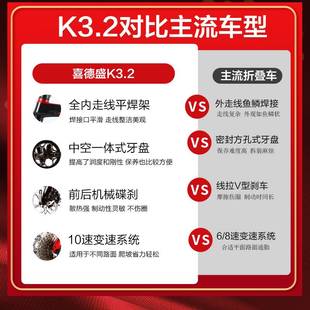 喜德盛折叠式自行车K3/K3.2/Z3/10速变速碟刹铝合金成人折叠