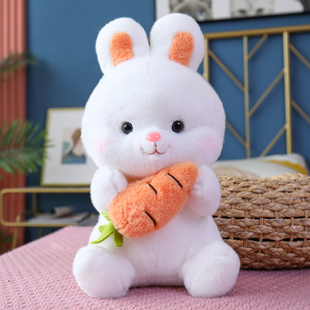 胡抱萝卜兔子毛绒玩具小白兔玩偶布娃娃女孩睡觉抱枕生日礼物可爱