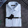 雅戈尔蓝白色条纹DP纯棉免烫商务正装断码男大码长袖衬衫DP14109