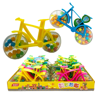 网红家家好共享单车儿童，可爱创意糖果玩具迷你自行车趣味小孩零食
