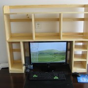 实木桌上书架置物架办公桌，书架电脑桌书j柜，桌面学生松木简易小书