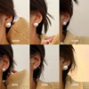 925银针韩国彩贝珍珠法式小巧耳钉女百搭复古气质日常高级感耳环
