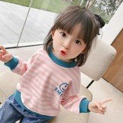 儿童春款卫衣2022女小童2岁3到5洋气女童春季韩版条纹T恤上衣