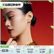 zegl虎年本命年礼物小老虎，耳环女红色耳钉925银针，小众设计感耳饰