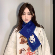 WN日系ins甜美卡通针织围脖女秋冬季韩版学生短款小围巾护颈保暖