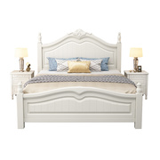 定制家居美式全实木床，18米主卧室现代双人婚床白色15欧式公主床