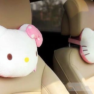 日本可爱Hello Kitty卡通车载汽车头枕车枕头护颈枕靠枕 抱枕