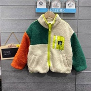 韩国韩货童装女童男童羊羔毛外套(毛外套)2020冬儿童亲子款风衣加厚棒球服