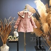 欧美女童装冬季公主娃娃领毛内里风衣韩版中大童时尚保暖外套