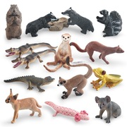 儿童仿真动物园模型长尾猴黄鼠狼考拉森林动物模型静态摆件玩具