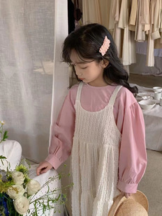女童春装2024套装裙，儿童洋气韩版宝宝，打底衫吊带公主裙两件套