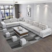 2022布艺沙发大小户型组合转角可拆洗实木皮布现代简约客厅沙