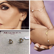 西班牙女神MONICA CRUZ同名设计款MAJORICA心形子母珍珠耳钉手链