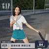 gap女装夏季美式复古logo高腰，法式圈织软卫裤590990休闲短裤