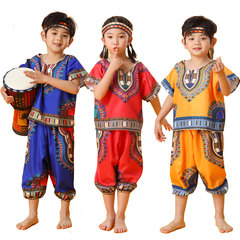 非洲鼓演出服儿童印第安野人服装