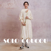 SoloCoucou索乐原创设计长袖新中式丝绒A字小众宽松丝绒连衣裙