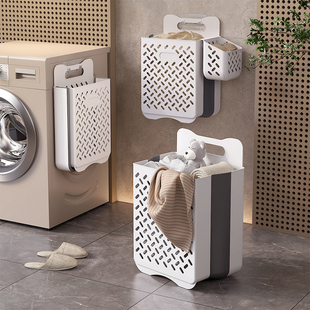 脏衣篓脏衣服家用洗衣篮壁挂可折叠卫生间浴室，放衣服内衣收纳筐桶